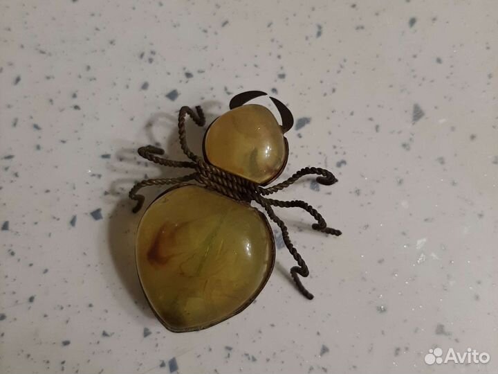 Винтажная брошь Жук СССР
