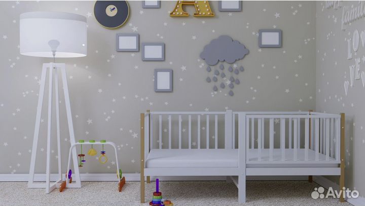 Кроватка из натурального дерева Лисенок от 2х лет