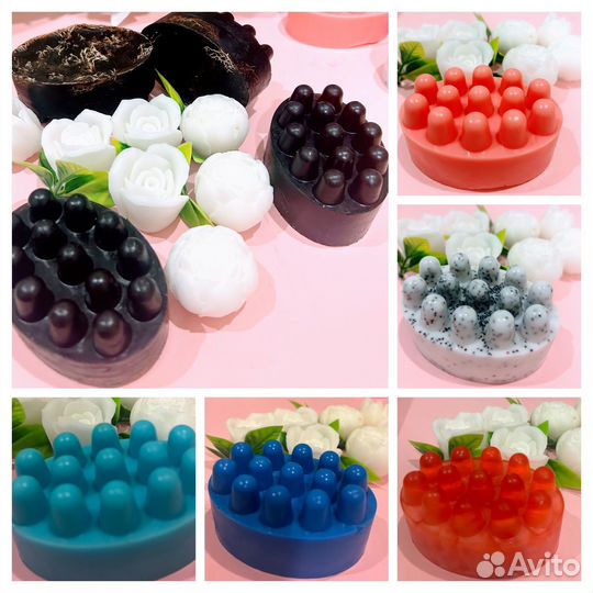 Массажное мыло и морская соль с шиммером