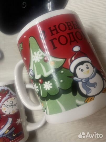 2 Кружки новогодние б/у
