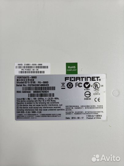 Межсетевой экран Fortinet Fortigate FG-500D