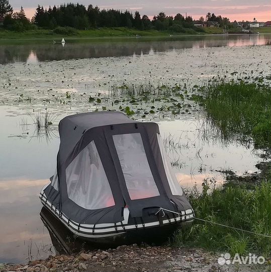 Лодка пвх Ривьера Компакт 2900 б/у с тентами-2 шт