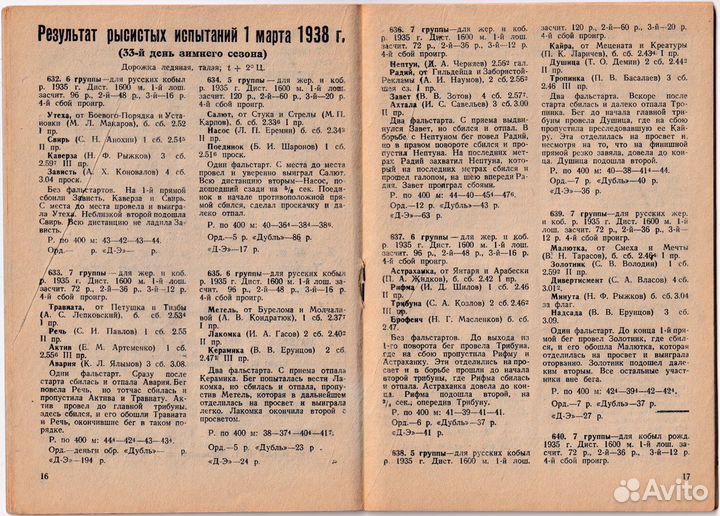 Ленинградская программа конских испытаний 1938 №24