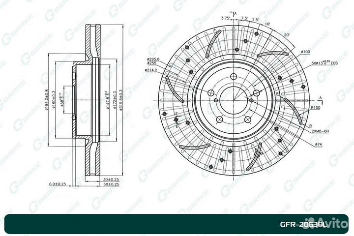 Диск тормозной перфорированный G-brake GFR-20630