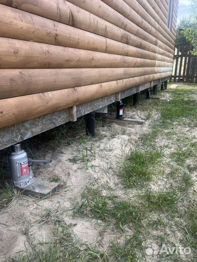 Ремонт фундамента и подъем дома, отмоски