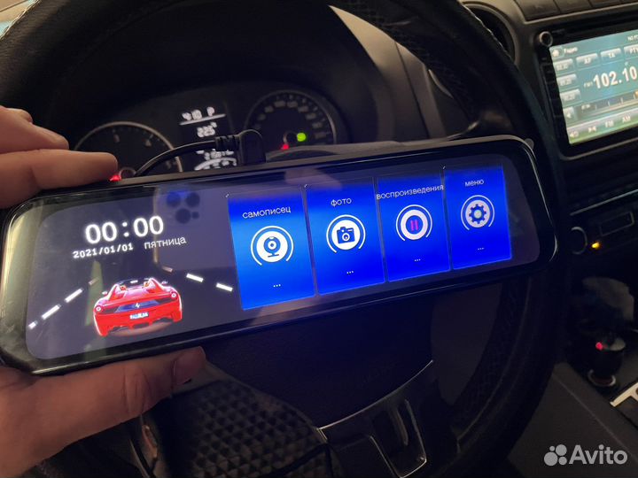 Зеркало регистратор с камерой заднего вида FHD