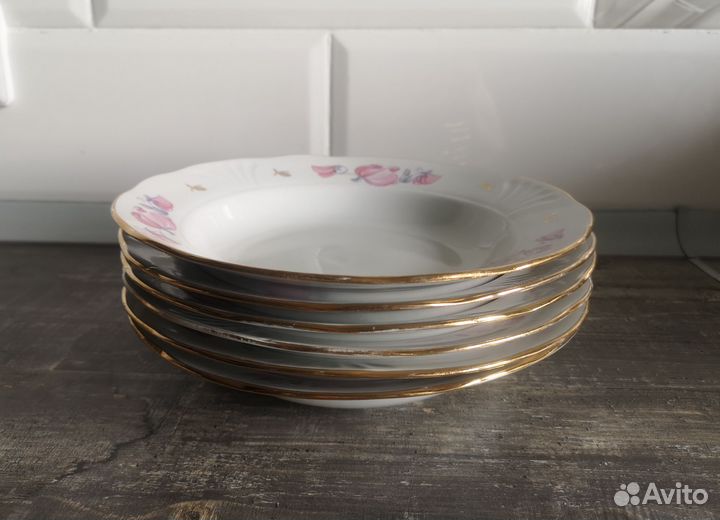 Суповые тарелки Рижский фарфоровый завод, 6 шт