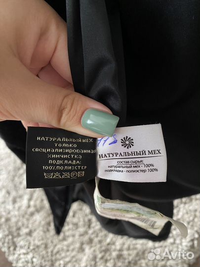 Шуба мутоновая, норка
