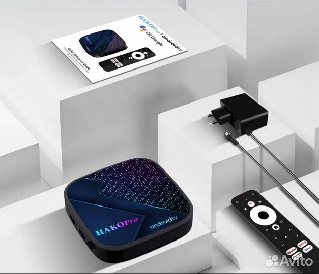 Android tv приставка hako Pro+тв/Кино+голос пульт