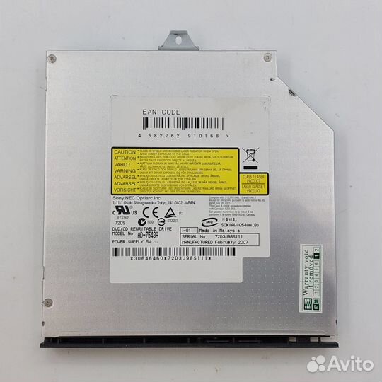 Привод DVD-RW AD-7543A, Sony, NEC, IDE