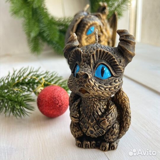 Дракончик 2024 свеча ручной работы