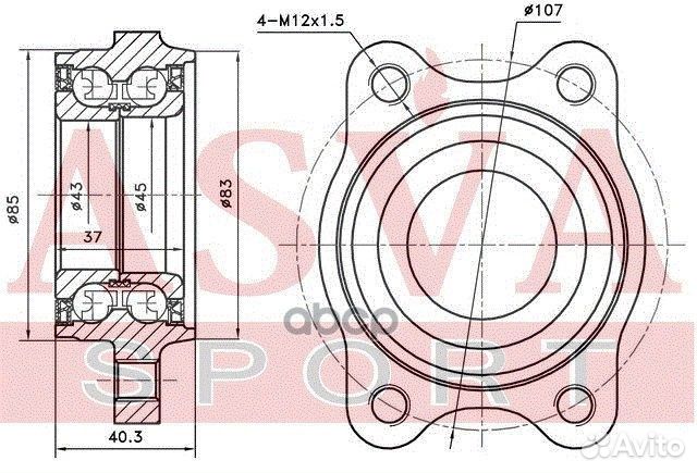 Ступица колеса (комплект) ABS перед/зад прав