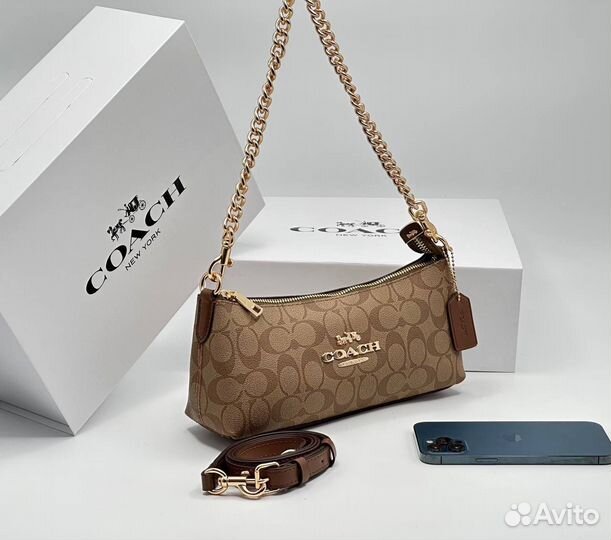 Сумка женская натуральная кожа coach