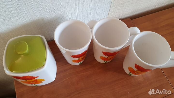 Кружки чайные набор + сахарница Infinity