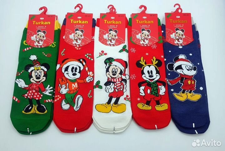 Носки новогодние с Микки Маусом фирма turkan 36-41