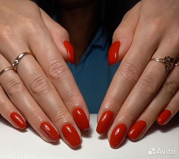 Маникюр +Гель-лак +Акриловая пудра, наращивание