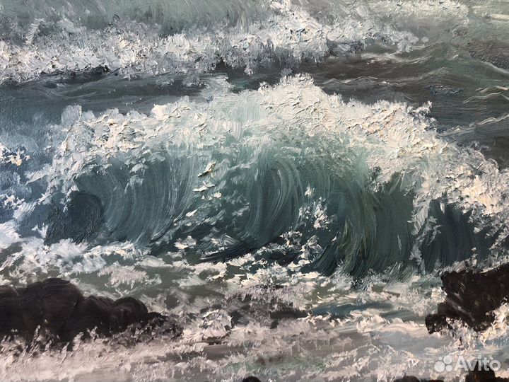 Картина маслом на холсте море