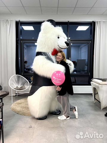 Белый медведь ростовая кукла 2.2 метр поздравление