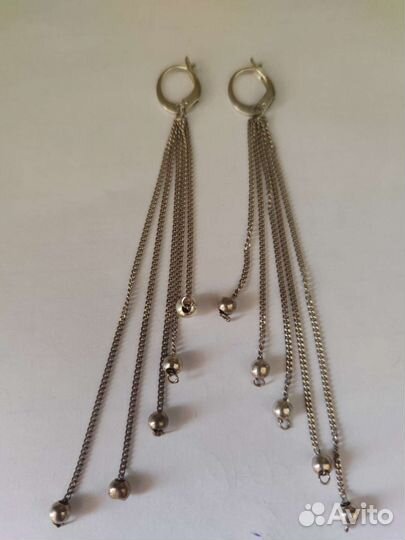 Серьги подвески серебро