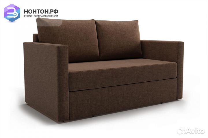 Диван выкатной Берг рогожка коричневая