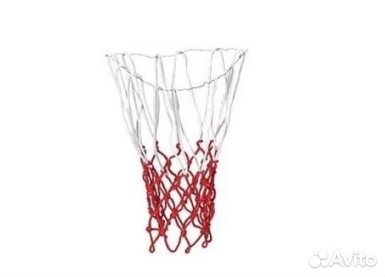 Сетка баскетбольная для кольца №7, белом- красная