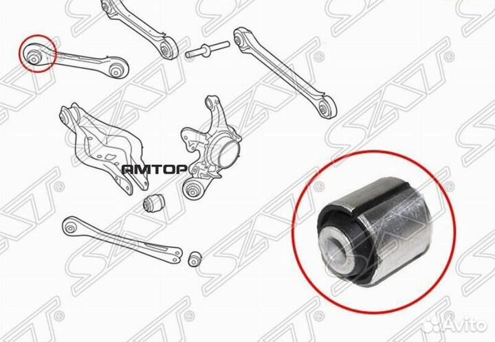 SAT ST-33326792540B Сайлентблок задней верхней поп