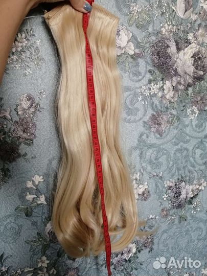 Волосы накладные блондин 50см