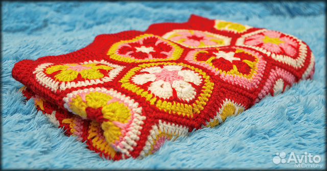 Вязаный детский плед