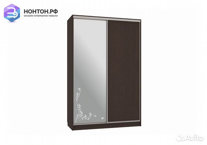 Шкаф-купе Гранд 1-600 цветы 2 венге
