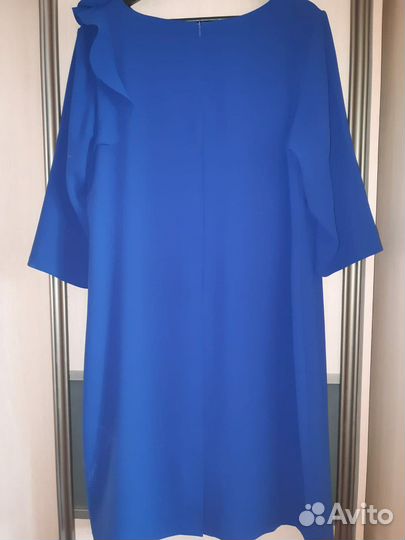 Платье праздничное ярко-синее, б/у, 52 размер