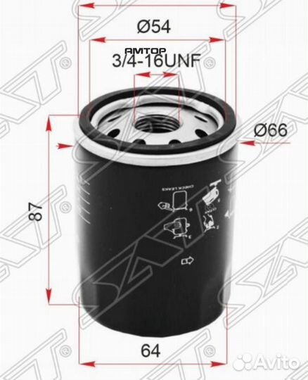 SAT ST-90915-yzze2 Фильтр масляный toyota #AZF#,#G