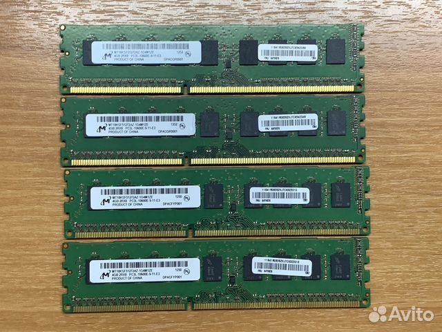 Оперативная память 4GB DDR3L ECC 1333MHz Micron
