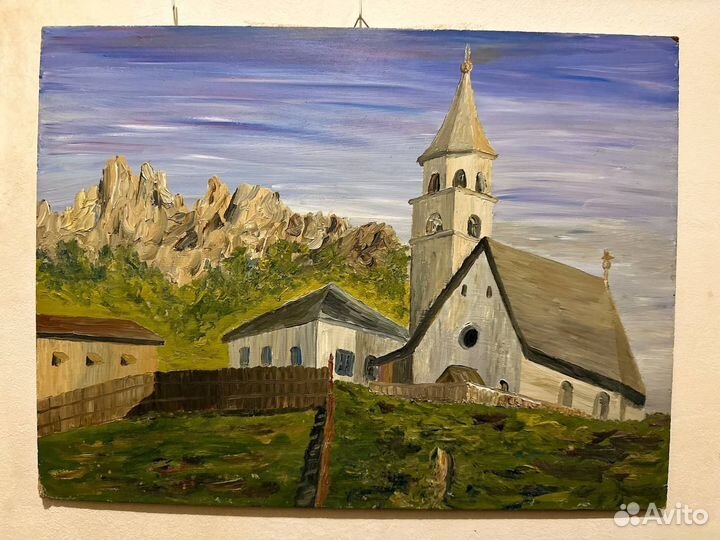 Старинная картина маслом