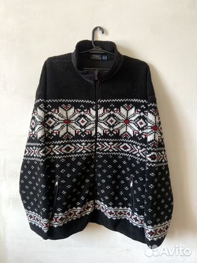 Ralph lauren плотная флисовая куртка на затяжках