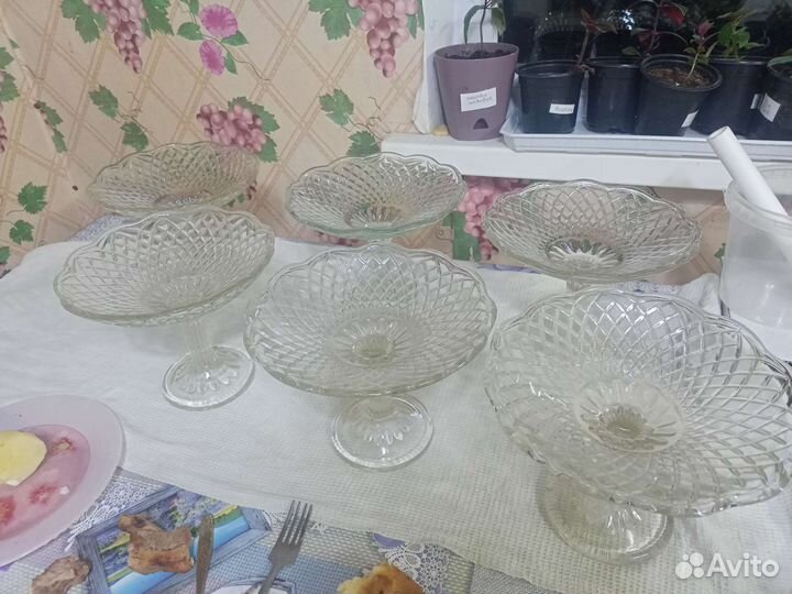 Ваза для фруктов на ножке СССР