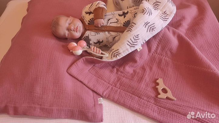 Муслиновое постельное белье натяжная простыня плед