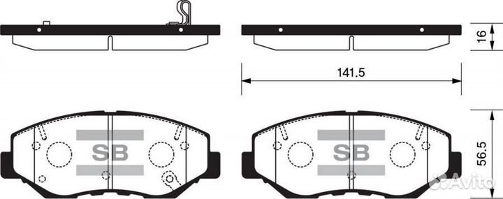 Sangsin brake SP1237 Колодки тормозные honda CR-V