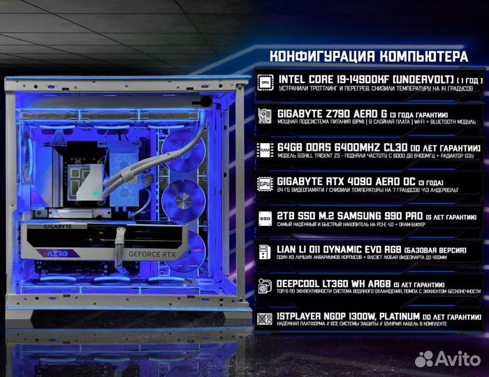 Игровой пк 14900K/ RTX 4090/ 64гб DDR5 6400 Мгц