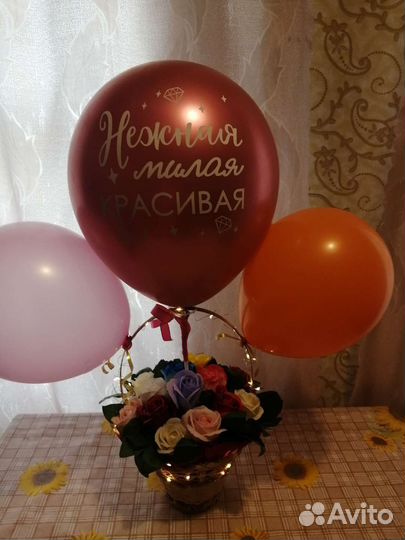 Корзинка из мыльных роз