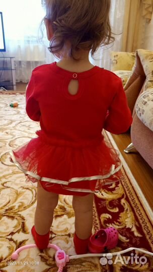 Новогодний костюм нарядное Боди для девочки 80