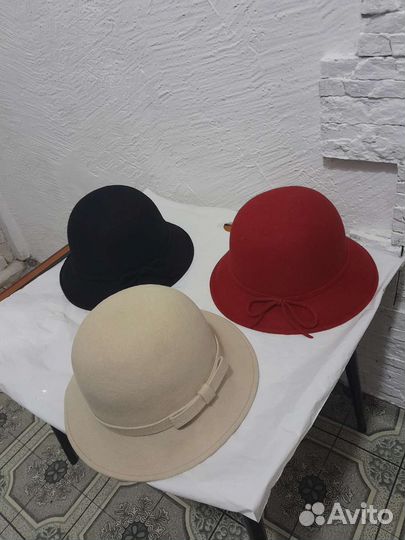 Шляпа фетровая женская черная