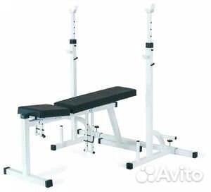 Стойка для штанги,гриф,блины,скамья