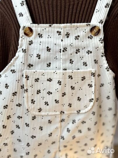 Вельветовый полукомбинезон для девочки 74 80 86