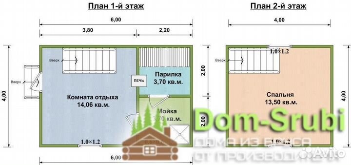 Вытегра. Хорошая надёжная Баня из бруса Б-8 (6х4)