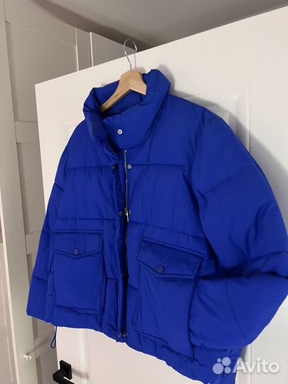 Пуховик синий