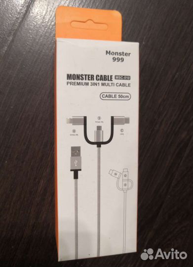 Кабель 3 в 1 USB Micro USB Type-C Apple
