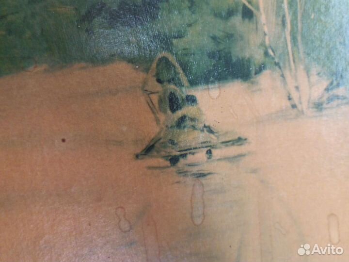 Картина Зимой в лесу Переплетчиков СССР винтаж