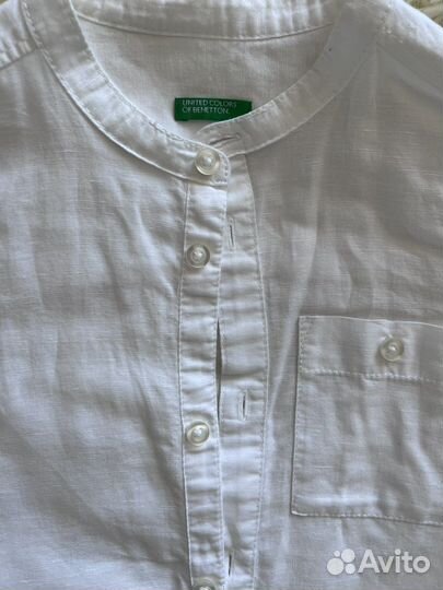 Рубашка из льна benetton для мальчика