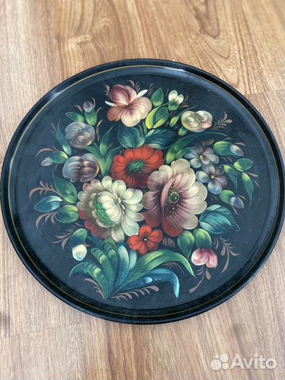 Поднос металлический хохлома