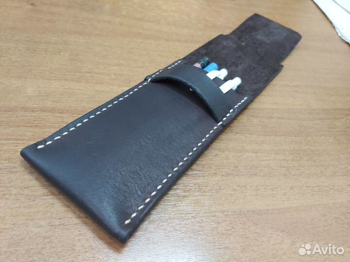 Пенал кожаный для ручек